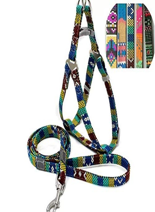 PETANGEL Adjustable & Breathable Harness and Leash Set No Choke No Pull | Canvas Print, Escape-Proof | for Small-Medium Dogs/Cats (Size:M, Chest: 50 cm-75cm)